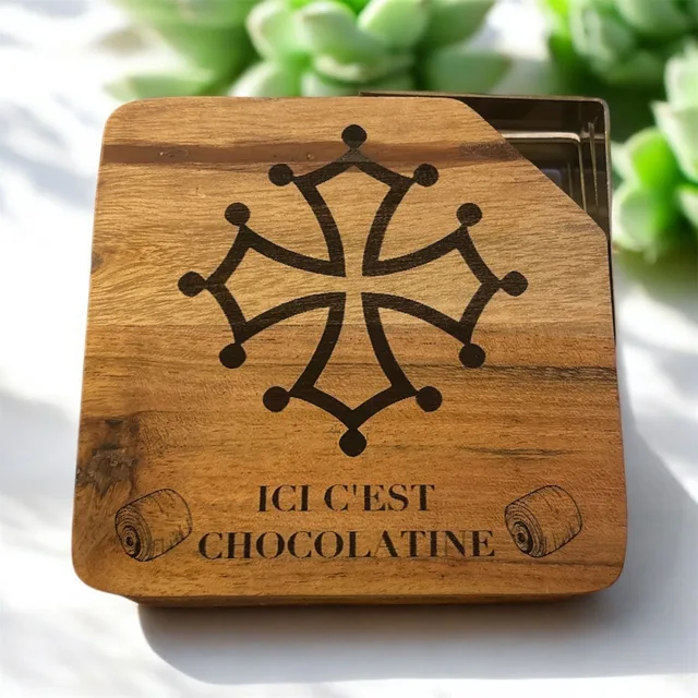 Dessous de verres bois acacia — vue 1