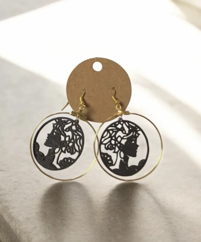 Boucles d'oreilles bois 100% création artisanale — vue 1
